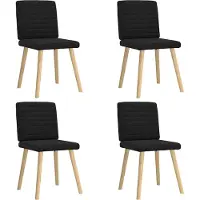 vidaXL Chaise de salle à manger 4 pcs. tissu noir