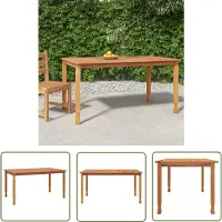 The Living Store Table de jardin à manger 150x90x75 cm teck massif