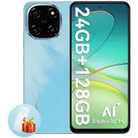Blackview COLOR 6 Téléphone Portable Débloqué 24Go+128Go/2To 6.67" 50MP+13MP 5000mAh Android 15,Dual SIM 4G,GPS - Bleu