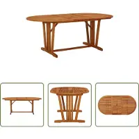 The Living Store Table de jardin 200x100x75 cm en bois massif d'eucalyptus