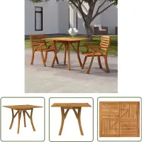 The Living Store Table de jardin 85x85x75 cm bois massif acacia
