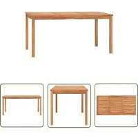 The Living Store Table à manger de jardin 160x80x77 cm teck massif
