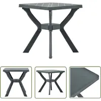 The Living Store Table de bistrot vert 70x70x72 cm plastique