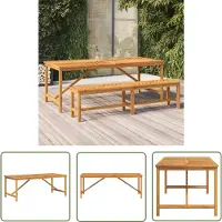The Living Store Table de jardin 200x90x74 cm Bois massif d'acacia