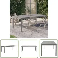 The Living Store Table de jardin Gris 200x100x75 cm Bois massif Acacia