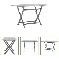 The Living Store Table de jardin pliante 120 x 70 x 75 cm en bois massif d'acacia