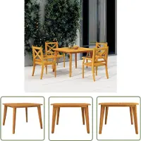 The Living Store Table de jardin 110x110x75 cm bois massif acacia