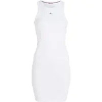 Tommy Hilfiger Femmes, Robe, Tjw Essential Rib Tank Robe bodycon pour femme, Blanc, (M)