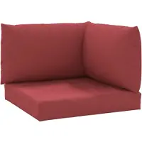 vidaXL Coussins de palette lot de 3 rouge bordeaux tissu oxford
