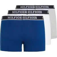 Tommy Hilfiger Hommes, Sous-vêtements, Trunk pack de 3 boxers pour hommes, Bleu, Multicolore, Gris, (Lot de 3, M)