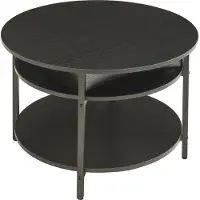 En.casa Table basse 'Kandas' avec plateau élévateur rond 70 x 49 cm piètement acier noir