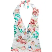 Next Haut de tankini crème / turquoise / vert foncé / rose ancienne