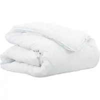 vidaXL : Couverture de lit 2 en 1, 201 x 201 x 9 cm, polyester, blanche, pour l'hiver