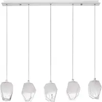 Nova Luce Ice Lampe suspendue en verre à 5 branches Dégradé