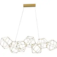 Nova Luce Nebula LED Würfel Pendellampe Goldfarben