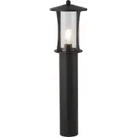 Searchlight PAGODA Lampadaire extérieur à 1 flamme noir verre clair 73cm hauteur IP44
