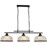 Searchlight Bistro Ii - Bar De Plafond 3Lt, Noir, Verre Halophane