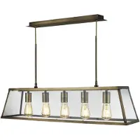 Searchlight Lampe suspendue rurale Voyager Bronze antique à 5 lumières