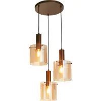 Searchlight Lampe à suspension marron Sweden 3 lumières