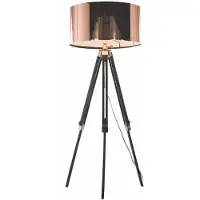 Artdelight Lampadaire tripode Jewel 150cm noir avec cuivre rouge