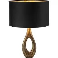 Searchlight Lampe de table dorée Bucklow avec capuche noire