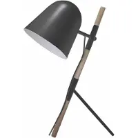 Artdelight Lampe de table country Sensa Trépied noir avec bois
