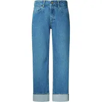 Pepe Jeans pour femme. PL2050878 Jeans amples à revers bleu (27/30), Casuel, Coton, Denim