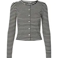 Pieces Cardigan 'PCLAYA' noir / blanc naturel