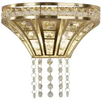 Searchlight Applique Gemma 2Lt - Laiton satiné avec cristal clair