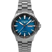 Bauhaus Montre pour homme 2862M-3 Aviation Iron Annie Automatique Titane/Bleu