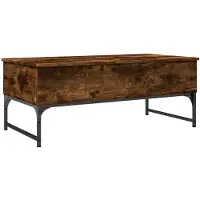 vidaXL Table basse chêne fumé 100x50x40 cm bois composite et métal