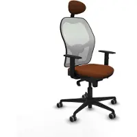 Piqueras Y Crespo Chaise de bureau avec appui-tête Jorquera 1D036G1 Blanc Marron