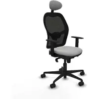 Piqueras Y Crespo Chaise de bureau avec appui-tête Jorquera 1D036N1 Gris clair