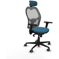 Piqueras Y Crespo Chaise de bureau avec appui-tête Jorquera 3D036G2 Gris Pétrole vert