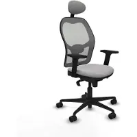 Piqueras Y Crespo Chaise de bureau avec appui-tête Jorquera 2D036N1 Gris clair