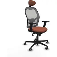 Piqueras Y Crespo Chaise de bureau avec appui-tête Jorquera 2D036G1 Marron Gris
