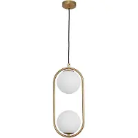 Nova Luce Suspension design Obitar Double ovale doré