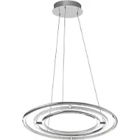 Nova Luce Luminaire suspendu Livorno , Variant : Ø 600 x 1200 mm, 55 W, 3900 lm, chromé, trois anneaux