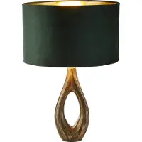 Searchlight Lampe de table dorée Bucklow avec capuche verte