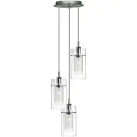 Searchlight Lampe suspendue, argent, chrome, H 120 cm, DUO 1