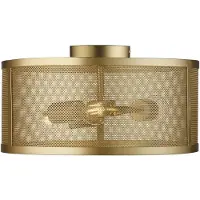 Searchlight Fishnet plafonnier à 3 flammes rond 45cm or mat