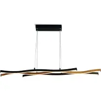 Searchlight 1Lt Swirl Led Suspension, Noir Avec Effet Bois