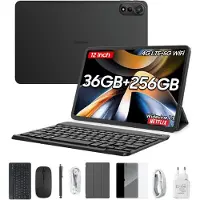 Blackview Tablette, MEGA2, 12", 12 Go RAM, 256 Go Flash, Stylet, Déverrouillage facial, Gris
