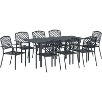 vidaXL Ensemble de jardin 9 pcs Anthracite Acier revêtu par poudre