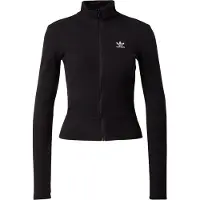 Adidas Essentials Ribbed Full-zip Track Top Femme - Vestes Zippees, Noir - Taille XL (46-48) - Jersey de coton