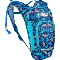 CamelBak Sac dos d'hydratation Mini MULE pour enfants, id al pour la randonn e et le v lo 1 417 g, motif requins
