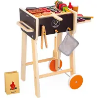 Janod Jouets en bois Grill - Set BBQ avec accessoires pour enfants