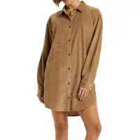 Roxy Wavy Lights Long Sleeve Short Dress Marron S Femme