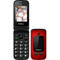 MOBIOLA Téléphone Gsm Flip Rouge Pour Seniors Mb610 2G