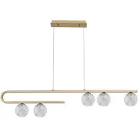 Nova Luce Mirano Lampe à suspendre 5 flammes verre or